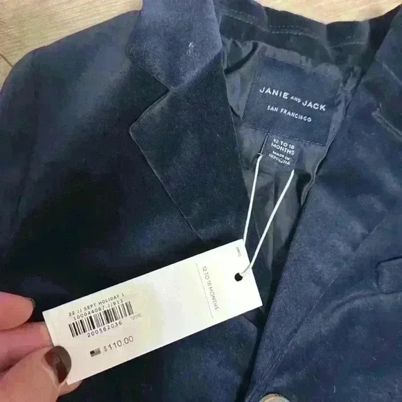 The velvet party suit and pants Janie and Jack size 12-18m NWT - Picture 7 of 9